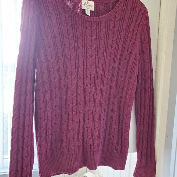 St John's Bay Sweater size L burgundy and brown - Picture 2 of 5